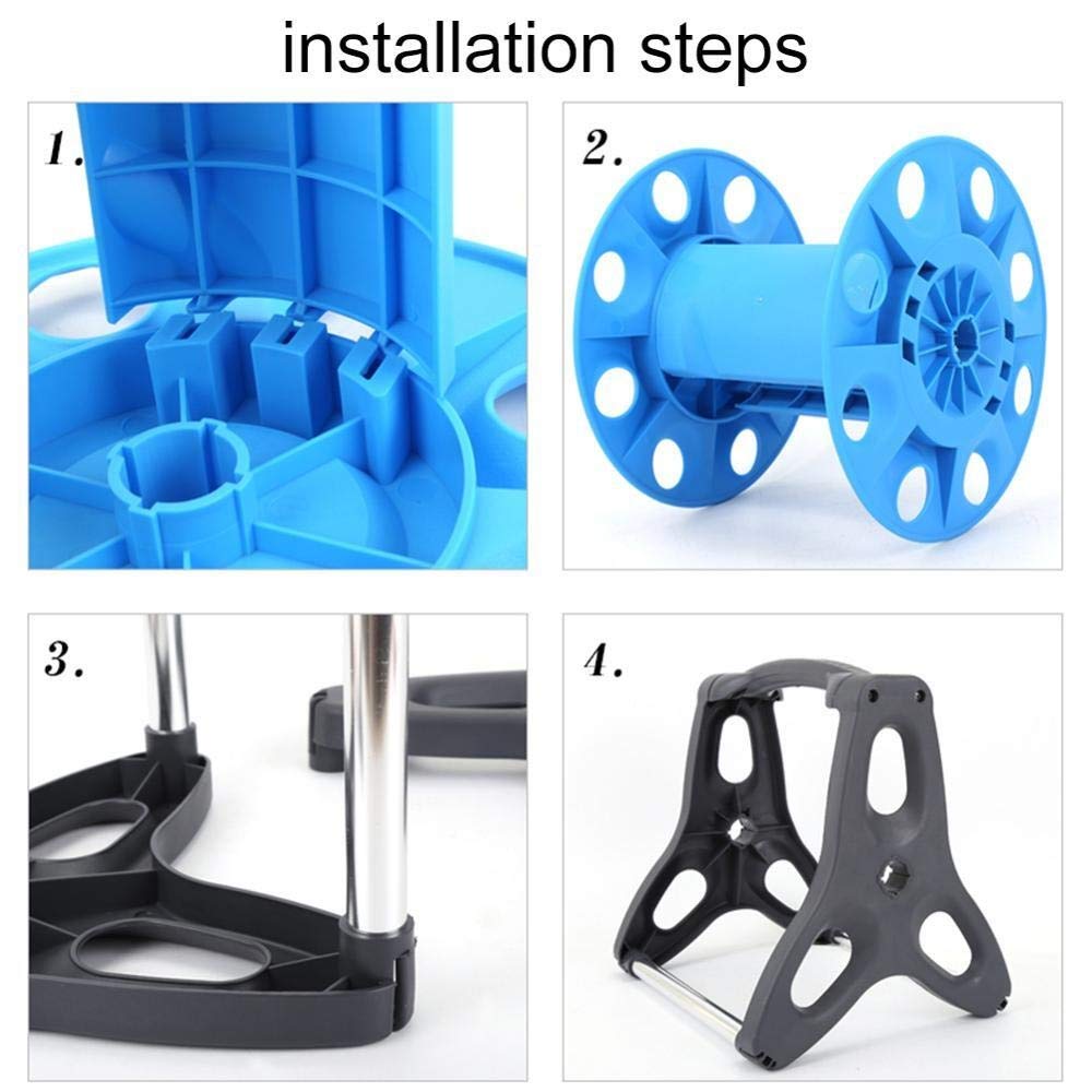 Supporto portatile per avvolgitubo da giardino per tubo dell'acqua per tubo da 1 2 pollici Staffa di supporto per carrello da 20 m per soluzioni di irrigazione e irrigazione efficienti