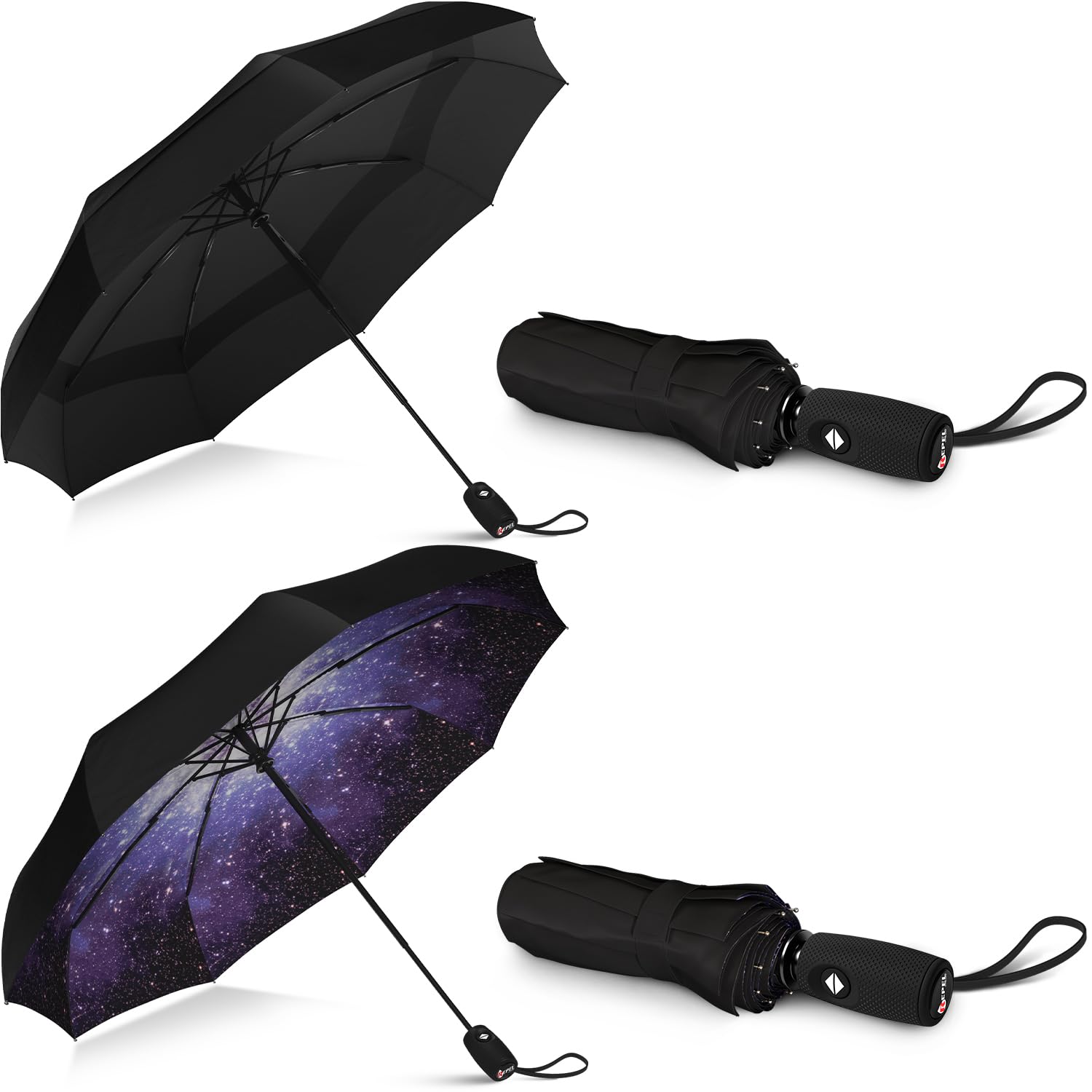 Repel Umbrella The Original Portable Travel Umbrella - for Rain Windproof, Strong Compact, for Wind and Rain - Perfect For On-the-Go, Car and Backpack Umbrella