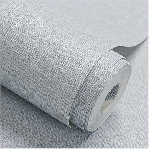Fabric Peel and Stick Wallpaper Gray Faux Grasscloth Wallpaper Self-Adhesive Linen Wallpaper 17.8” x 393” Removable Wallpaper Embossed Textured Contact Paper Decoration Backsplash Countertop Liners