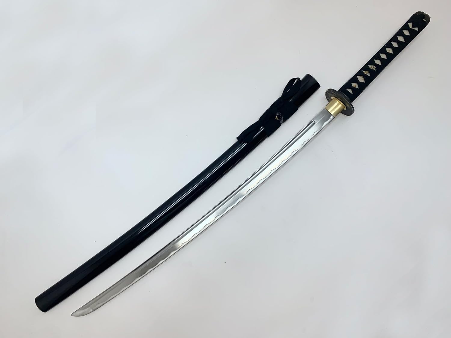 HMS Authentic Wolf Katana Training Sword - Handmade Aluminum Alloy Unsharpened Blade, Decorative Functional Japanese Iaido Practice Long Sword for Martial Arts, Cosplay, Collectors & Gifts