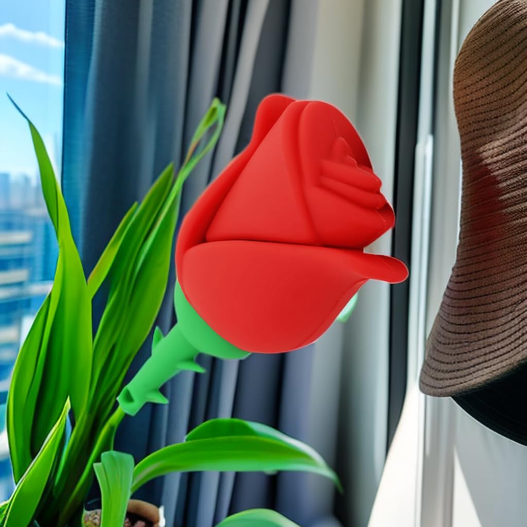 WooTeck 128GB Cartoon Lovely Rose Flower USB Flash Drive,Red