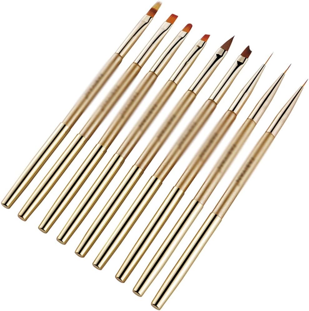 Gradient Liner Flower 3D Painting Nail Art Brush Crystal Carving Powder Flat Round Extension Pen Half Moon Manicure Tool