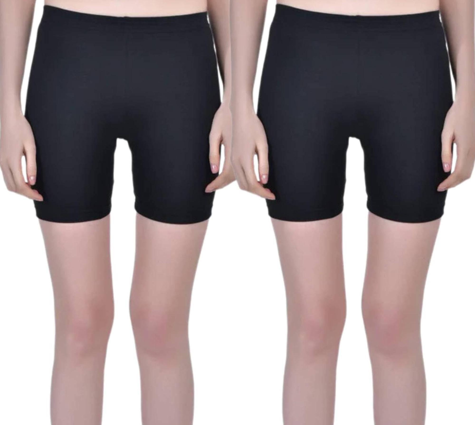 khwaish store Women & Girl Cotton Blend Stretchable Seamless Full Coverage Undersress Underskirt Cycling Gym Yoga Above Knee Shorts. (28 Till 34)-picture-44