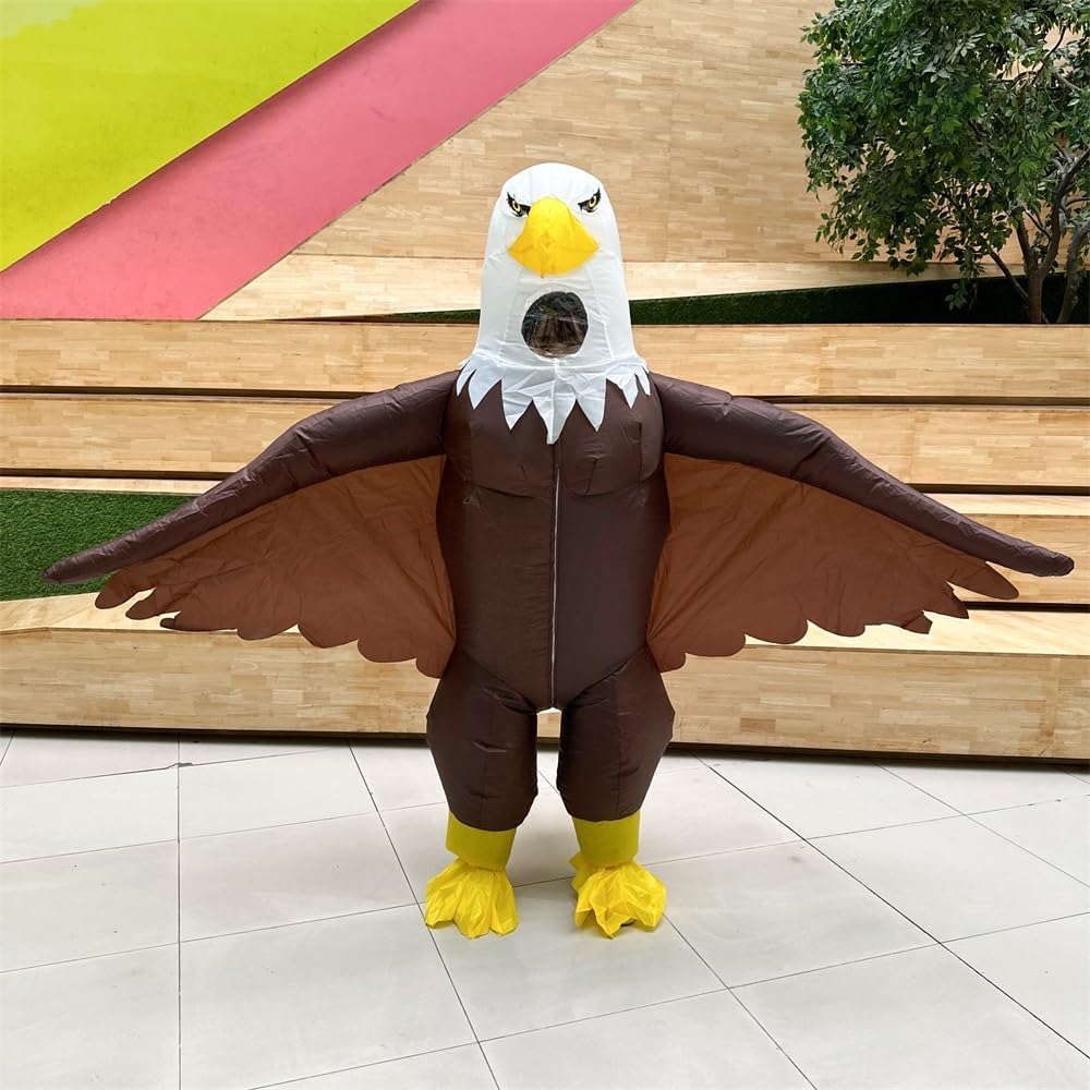 Mascot Inflatable Eagle Costume, Inflatable Eagle Costume for Adult Blow up Bald Eagle Halloween Costume