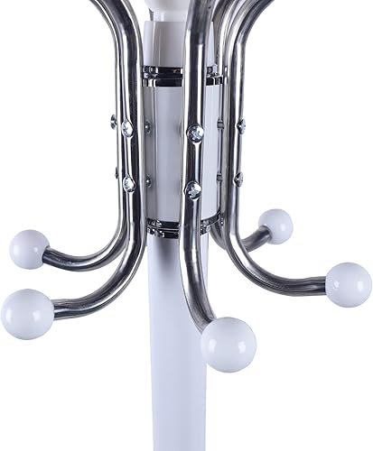 Miniatura 6 de 16 perchero de pie con ganchos de metal para colgar abrigos sombreros bolsos bufandas cinturones etc blanco