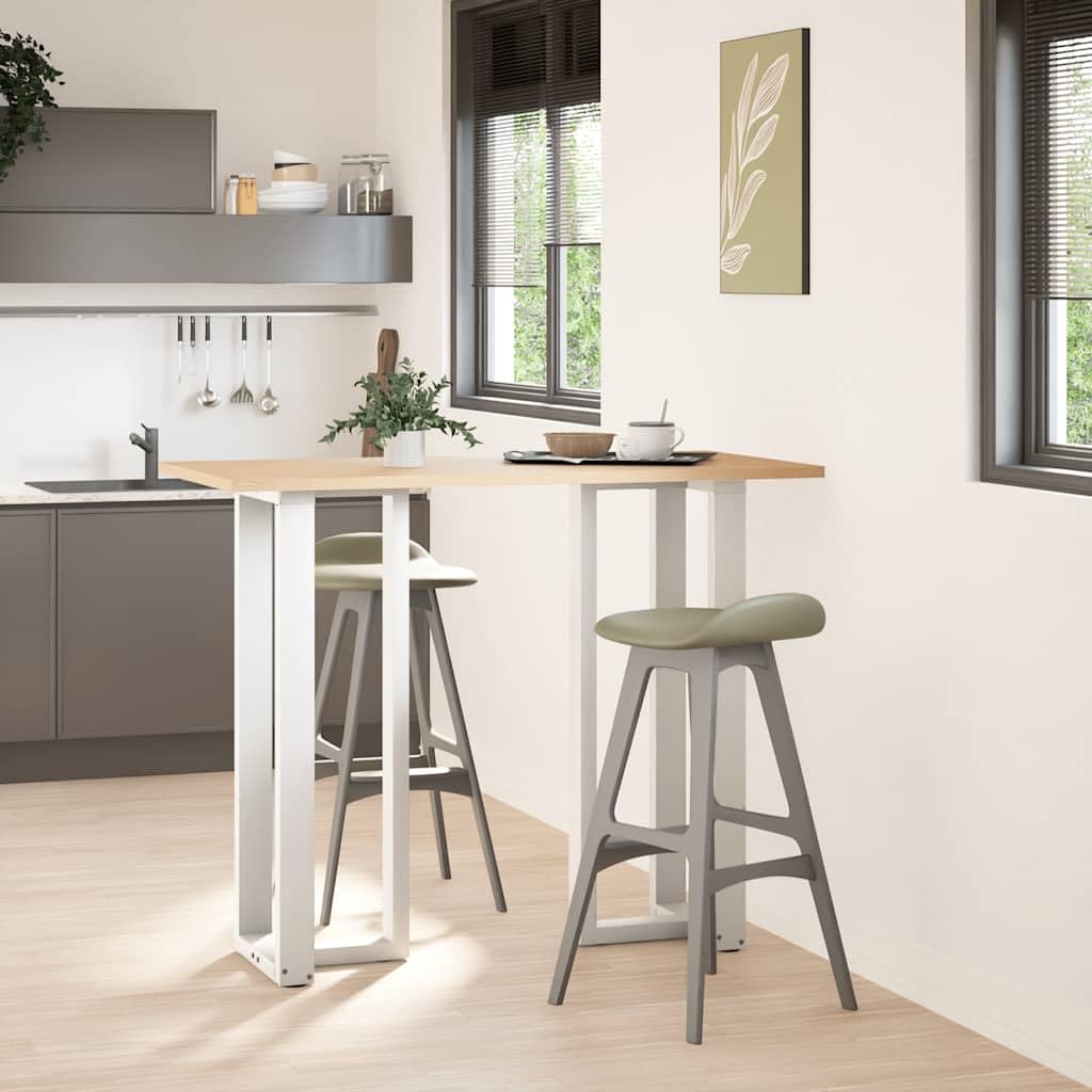 Mesa de bar patas en forma de T, 2 unidades, color blanco, 40 x 35 x (110-111) cm, acero con recubrimiento en polvo, patas de nivelación ajustables, para mesas de pie, patas de escritorio
