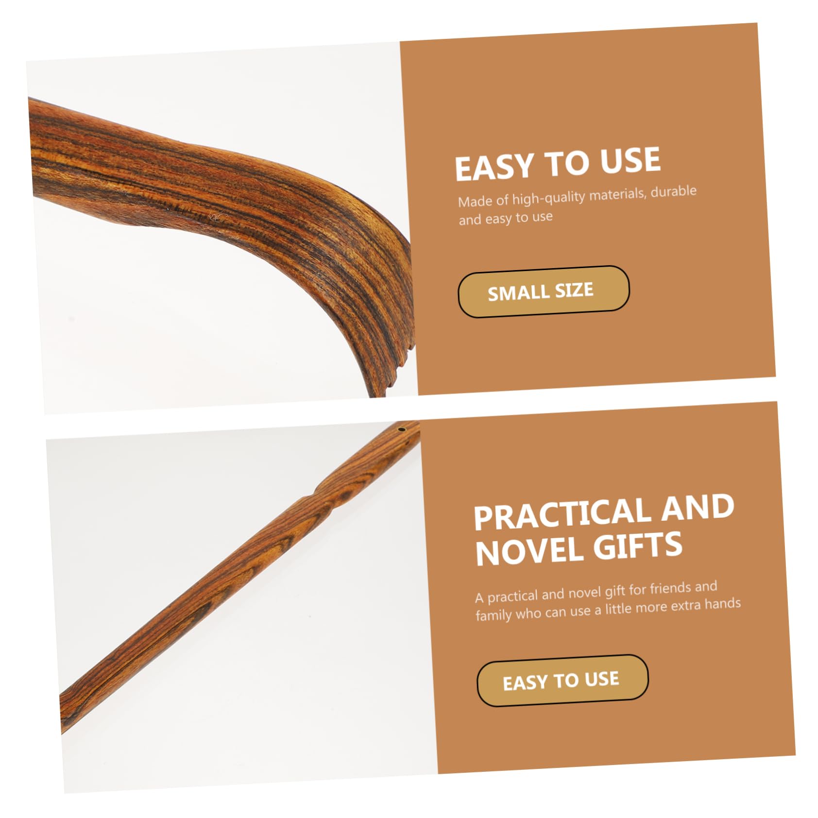 SHERCHPRY 3 Piezas cosquillas rascador de espalda extensible masaje muscular raspador dedos masajeador de palmadas en la espalda conveniente rascador Sándalo Brown