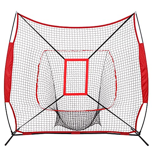 JungleA 野球ネット 練習用 屋外 バッティングネット 折りたたみ 野球 ネット 自宅 室内 少年野球 硬式 軟式対応 ソフトボール ピッチングネット 打撃 投球 防球ネット 練習道具 スチール製 頑丈耐用 収納バッグ付き 持ち運び便利 日本語の取扱