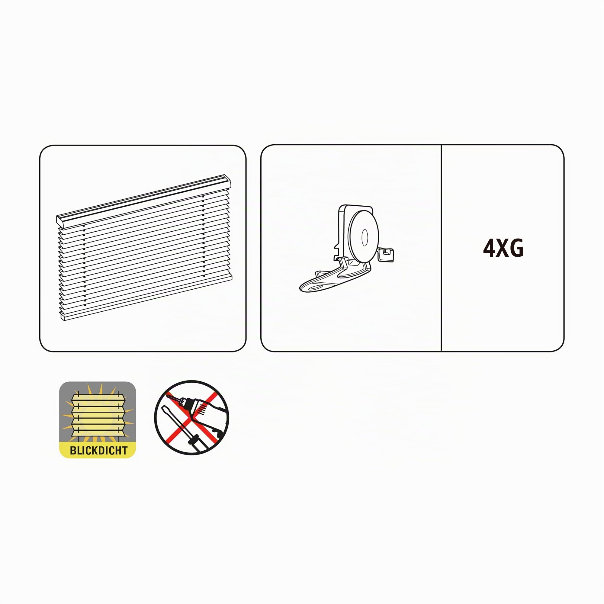 GARDINIA Estor Plisado Solo con ventosas, Persiana Plegable Opaca, Todas Las Piezas de Montaje Incluidas, 2 rieles operativos de Aluminio, Gris, 70 x 130 cm (An x Al)