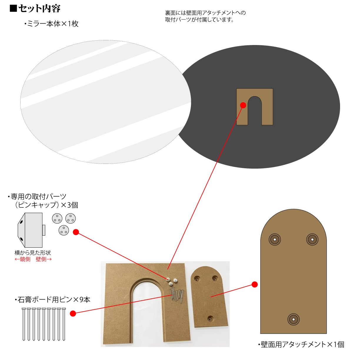 Amazon.co.jp: 【国産かがみの美鏡堂】カガミネッツ 壁掛け 鏡 ミラー 