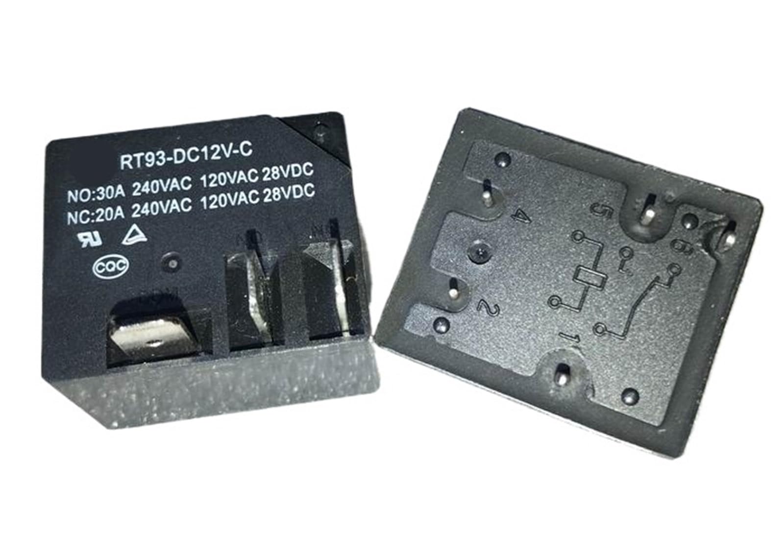Relais RT93-DC12V-C T91C-30A lot de 10 pièces à 5 broches pour circuits imprimés