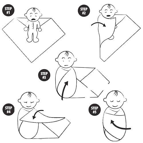 Miniatura 4 de Juego de manta de punto 100% algodón para bebé con sombrero, 35 x 35 pulgadas, envoltura para recién nacido, mantas de recepción, paño para eructos