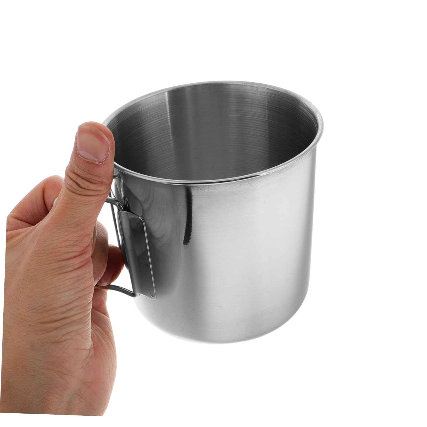 Hemobllo 4pièces Tasse De Camping Acier Inoxydable Avec Poignée Pliable Portable Pour Voyages Et Aventures Plein Air Ustensile De Cuisine Multifonctionnel