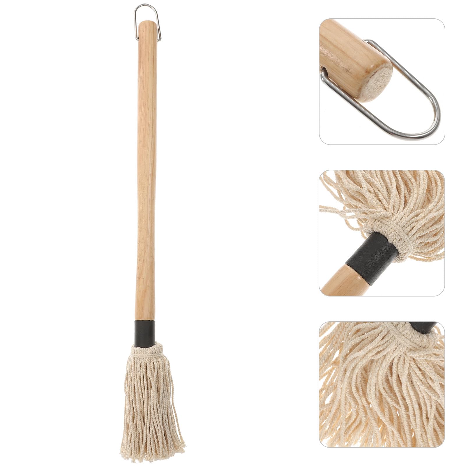 Garneck 8 Stück Grillpinsel mit Baumwollgarn 6 Ölköpfen und 2 Holzgriffen Praktisches Grillzubehör für Einfaches Auftragen Beim Barbecue und Grillen