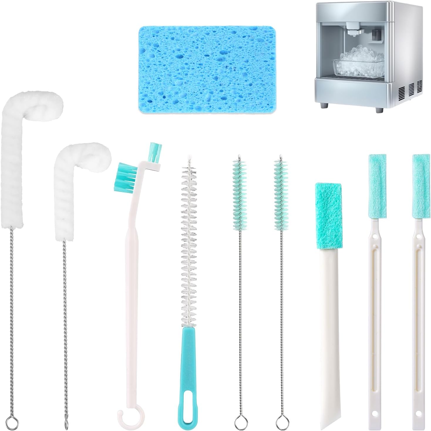 10pcs Ice Maker Cleaner Brush, Portable Ice Machine Cleaner Tool Cleaning Set for Crevice & Tight Spaces