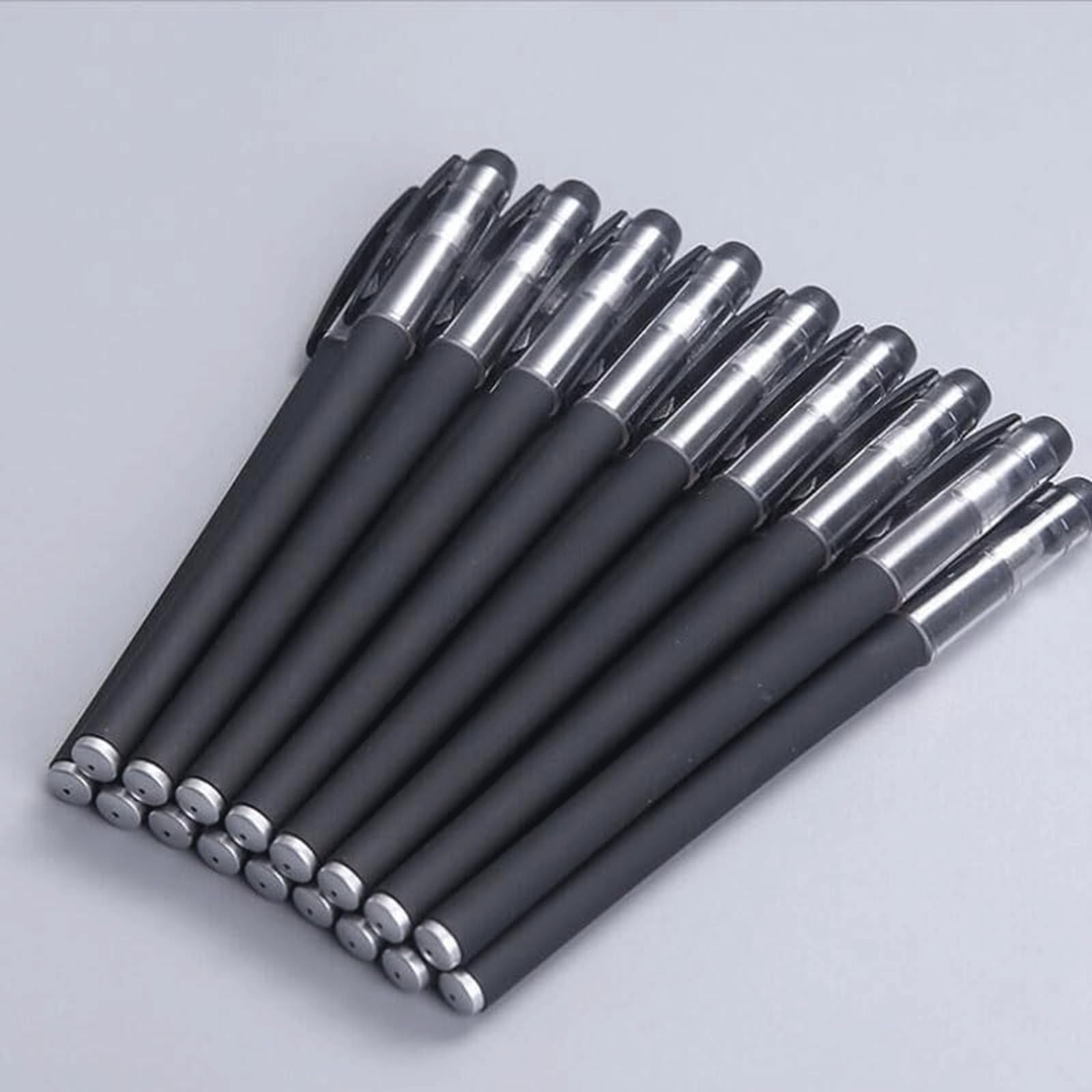 Gel-Tintenstifte, schwarz, matt, Gel-Stift, Kugelschreiber, 0,5 mm Rundspitze, Vollnadelrohr, Karbonstift, Stift auf Wasserbasis, Tintenroller