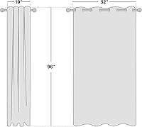 Vista 198 de NICETOWN Cortinas semitraslúcidas con textura de lino, con ojales, tratamiento de ventanas, cortinas verticales de lino con filtro de luz para sala