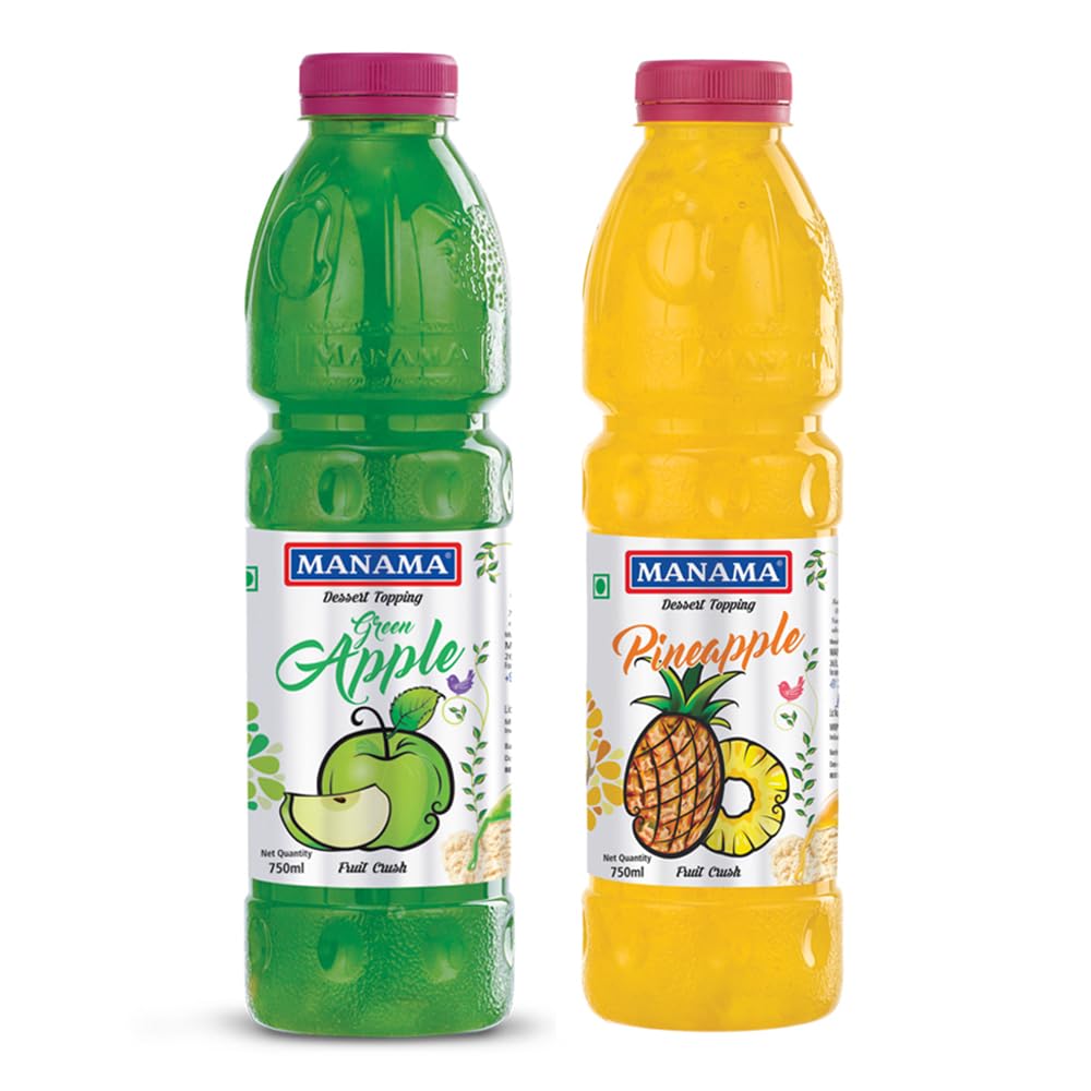 Manama Green Apple Crush and Pineapple Crush | 750ML Each | Topping for Cakes, Pies and Shakes | Pack of 2-image-24