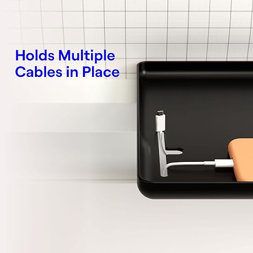 Miniatura 6 de BedShelfie Paquete de bandeja de cables CarryUp debajo del escritorio, perfecto para dormitorio universitario, accesorios de cama alta, organizador