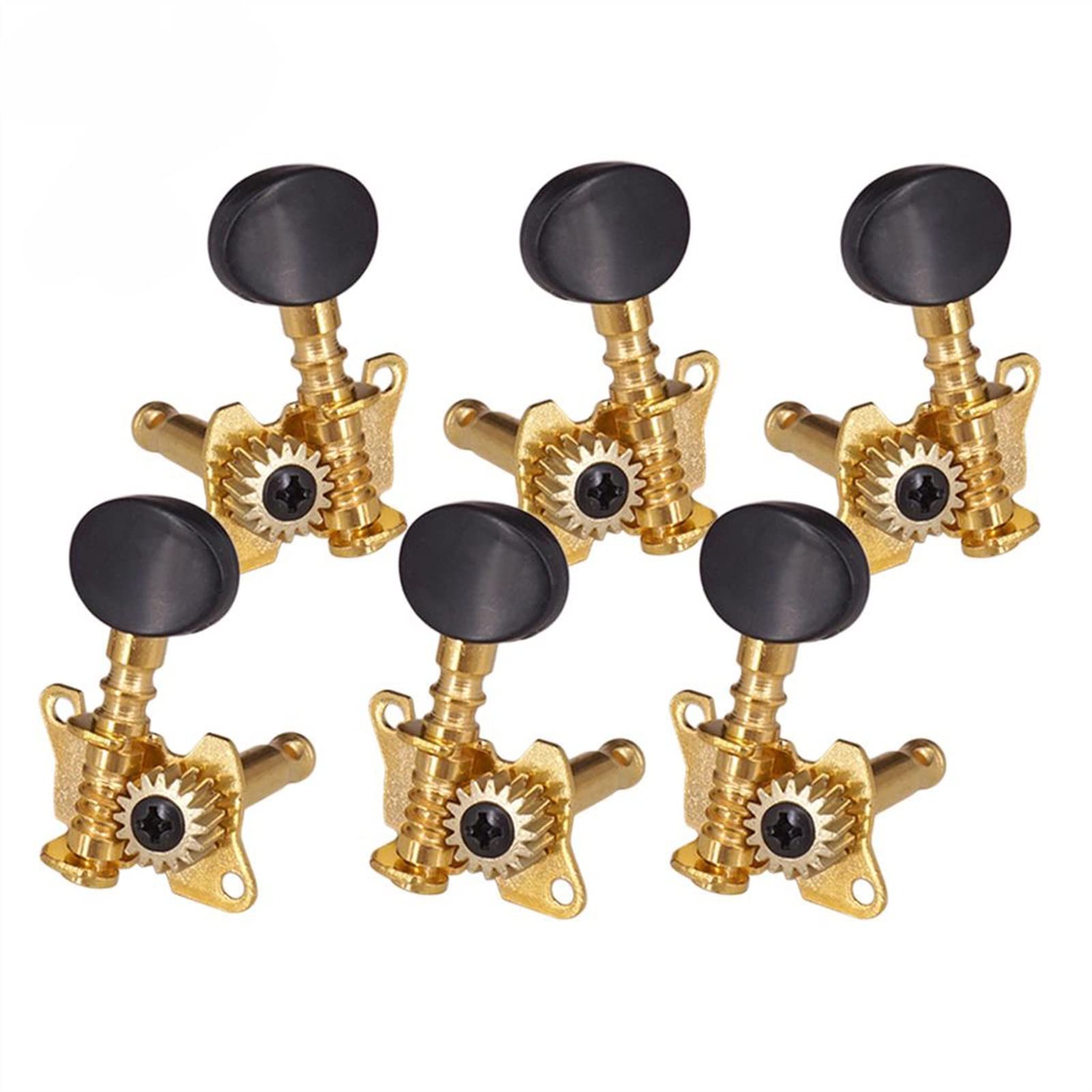 FLFL Gitarren-Mechaniken 3R 3L. Gitarreköpfe String-Tuning-PEGs Offene Maschinenköpfe Oval Knopf Akustische Folk Guitar-Teile