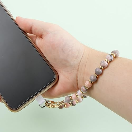 Miniatura 4 de Correa de teléfono con cuentas de mármol, cordón para teléfono celular, cadena para teléfono, correa de muñeca para mujeres para teléfono 14/13