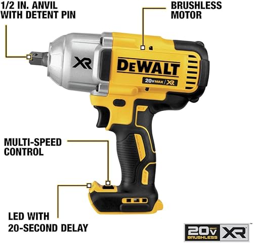 Miniatura 7 de DeWalt DCF899P2 20V max XR alto Torque Llave de impacto 12 Kit sin escobillas con yunque de frenado