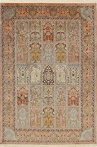 Nain Trading Kaschmir Seide 274x189 Orientteppich Teppich Beige Handgeknüpft Indien