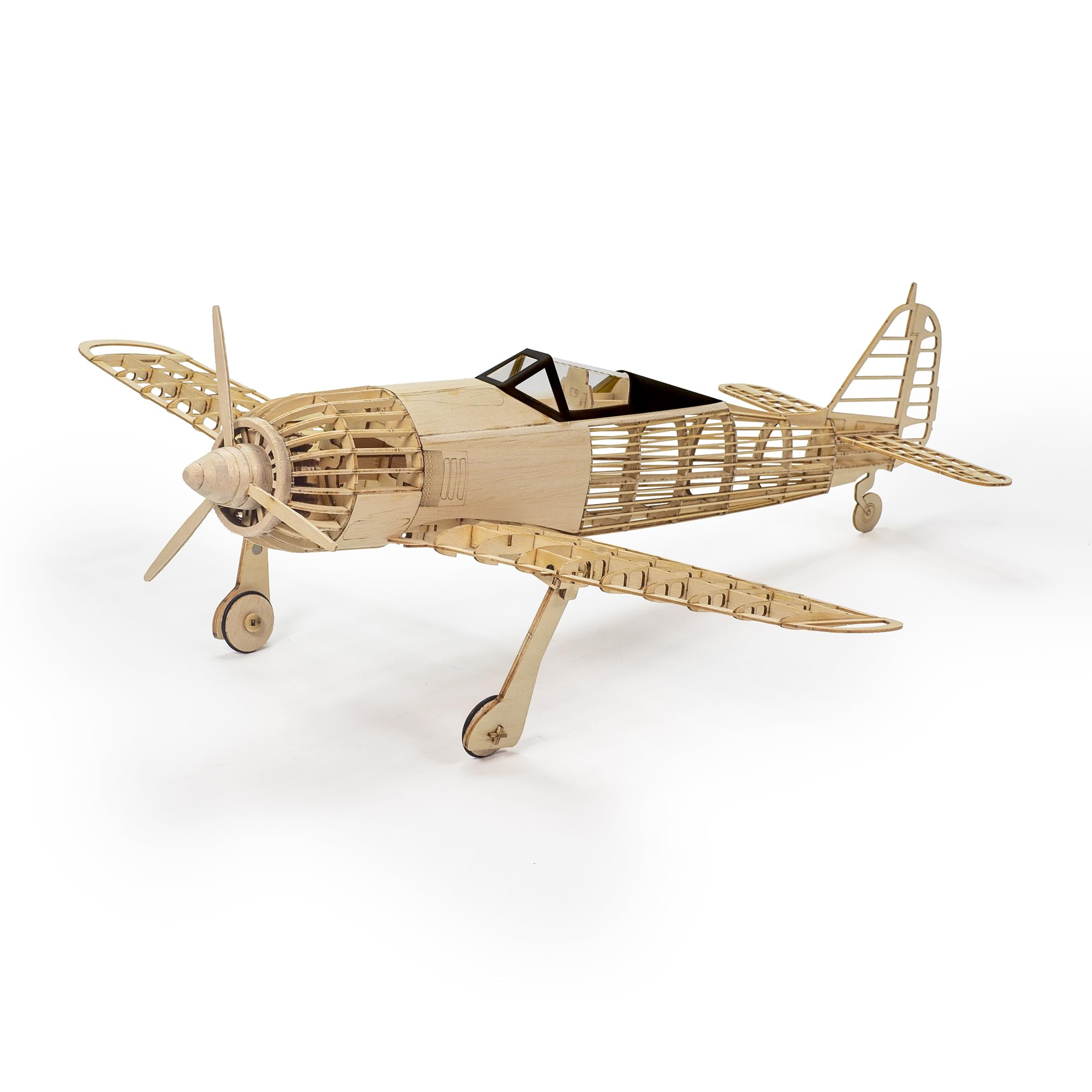 FW-190A Holz 3D Flugzeug Puzzle 1:25 Laser Cut Balsaholz Modell Flugzeug Kits zum Bauen für Erwachsene, Holzmodelle Flugzeug Puzzles für Heimdekoration Geburtstagsgeschenk
