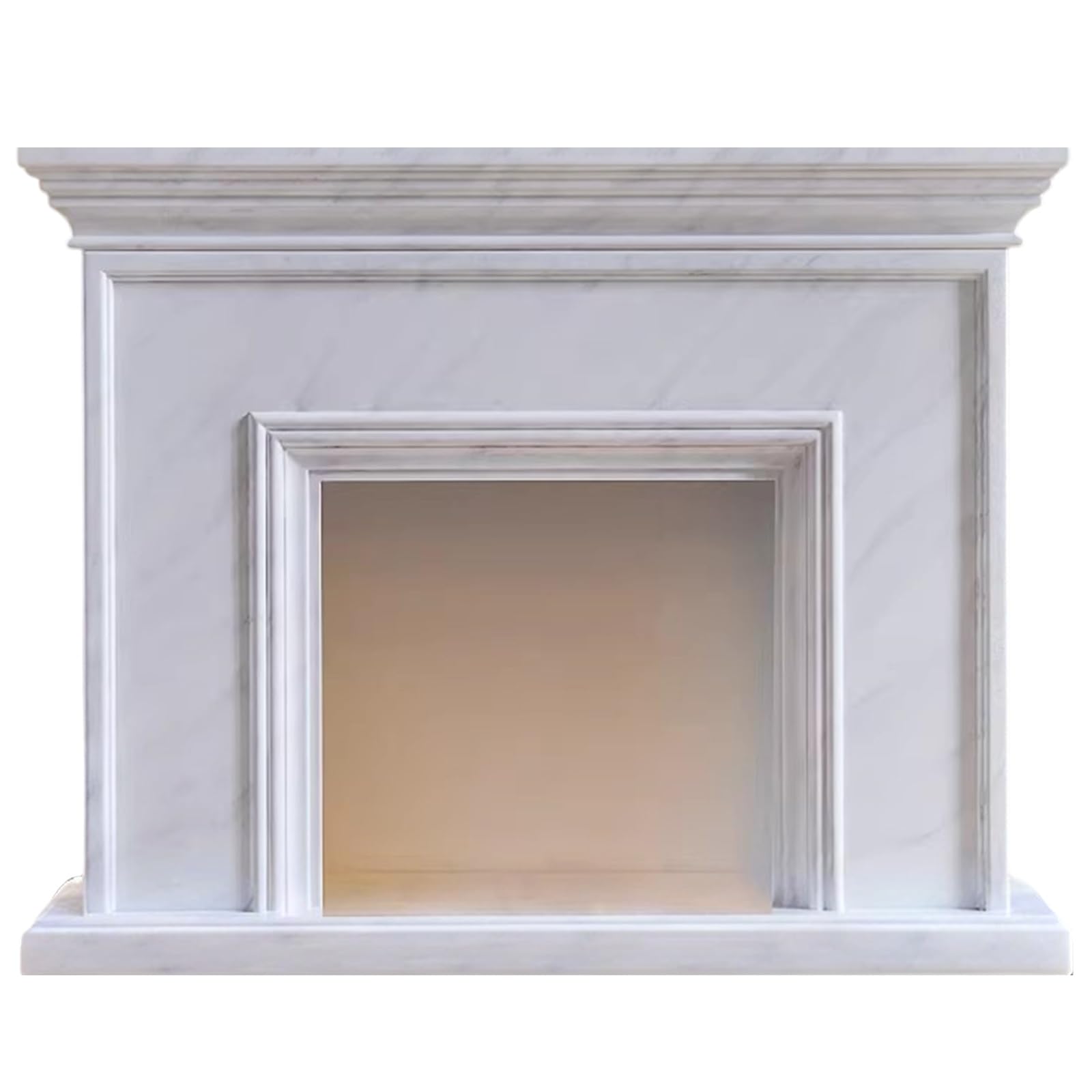 Mensole del camino Cornice for camino in finto marmo bianco for classica decorativa in legno Decorazioni per la casa(Piccolo)