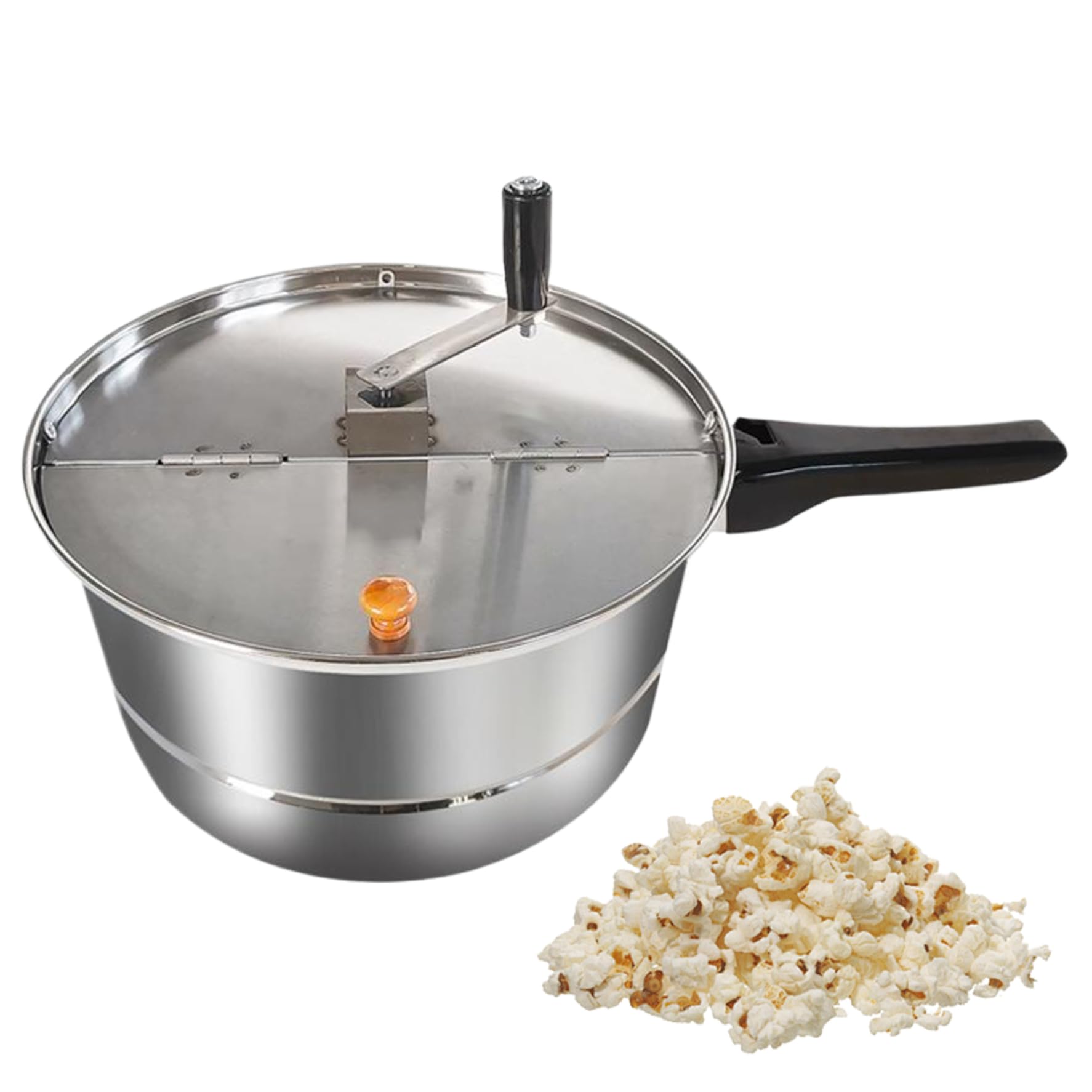Stovetop - Pentola per popcorn con manico e coperchio in gomma a isolamento termico