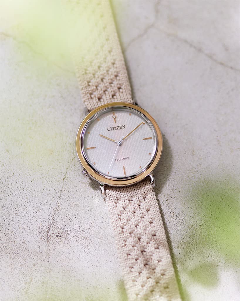 Citizen Damen Analog Eco-Drive Armbanduhr mit Stoffband L Ambiluna Collection