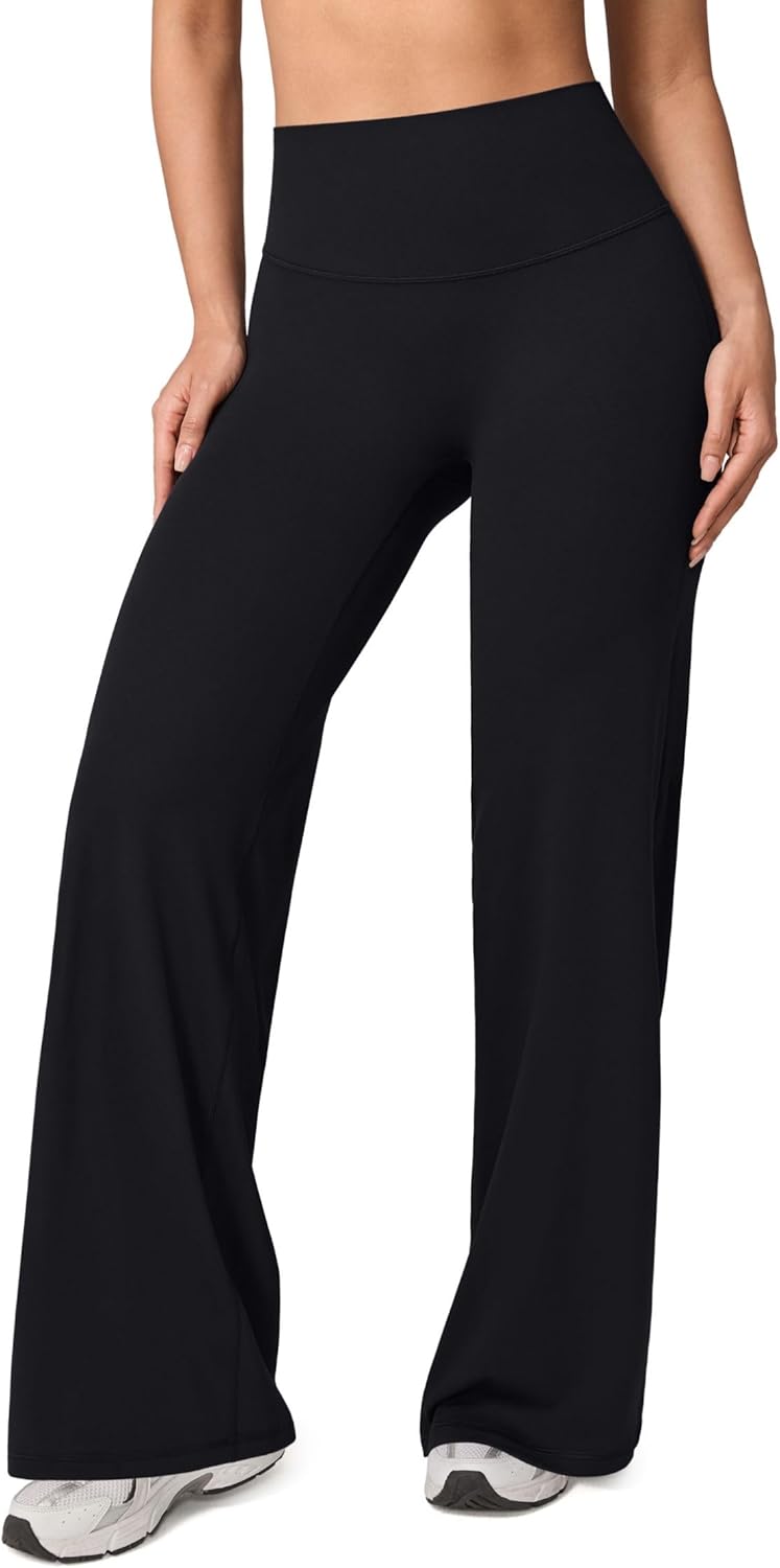 UNISSU Hugluxe Invisculpt No Front Seam High Waisted Straight Leg Leggings for Women Wide Leg Yoga Pants Buttery Soft - 31.5"