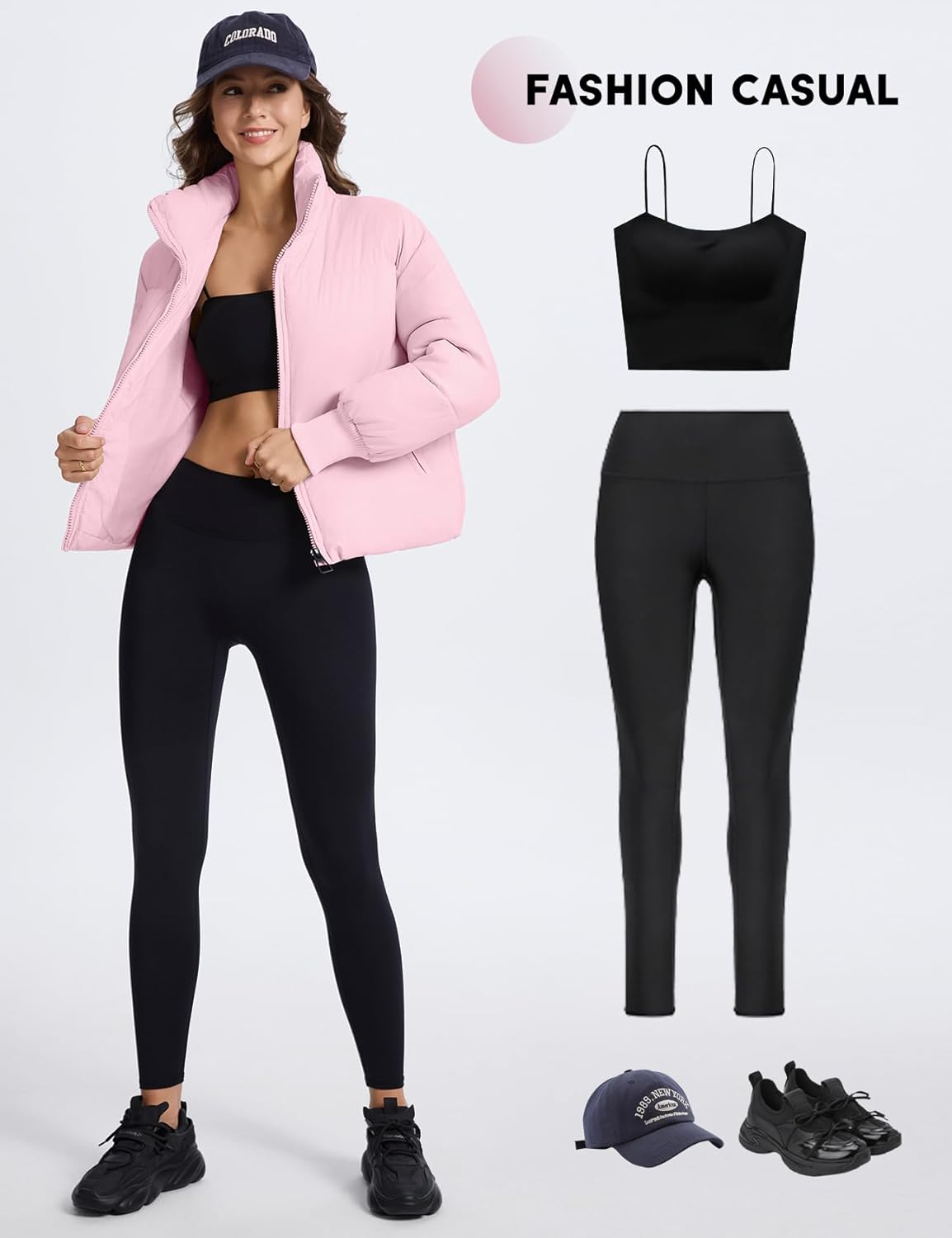 PEHMEA Women's Winter Cropped Puffer Jacket Coat, Warm Short Quilted Jackets Outerwear with Pockets 2026 - Image 6