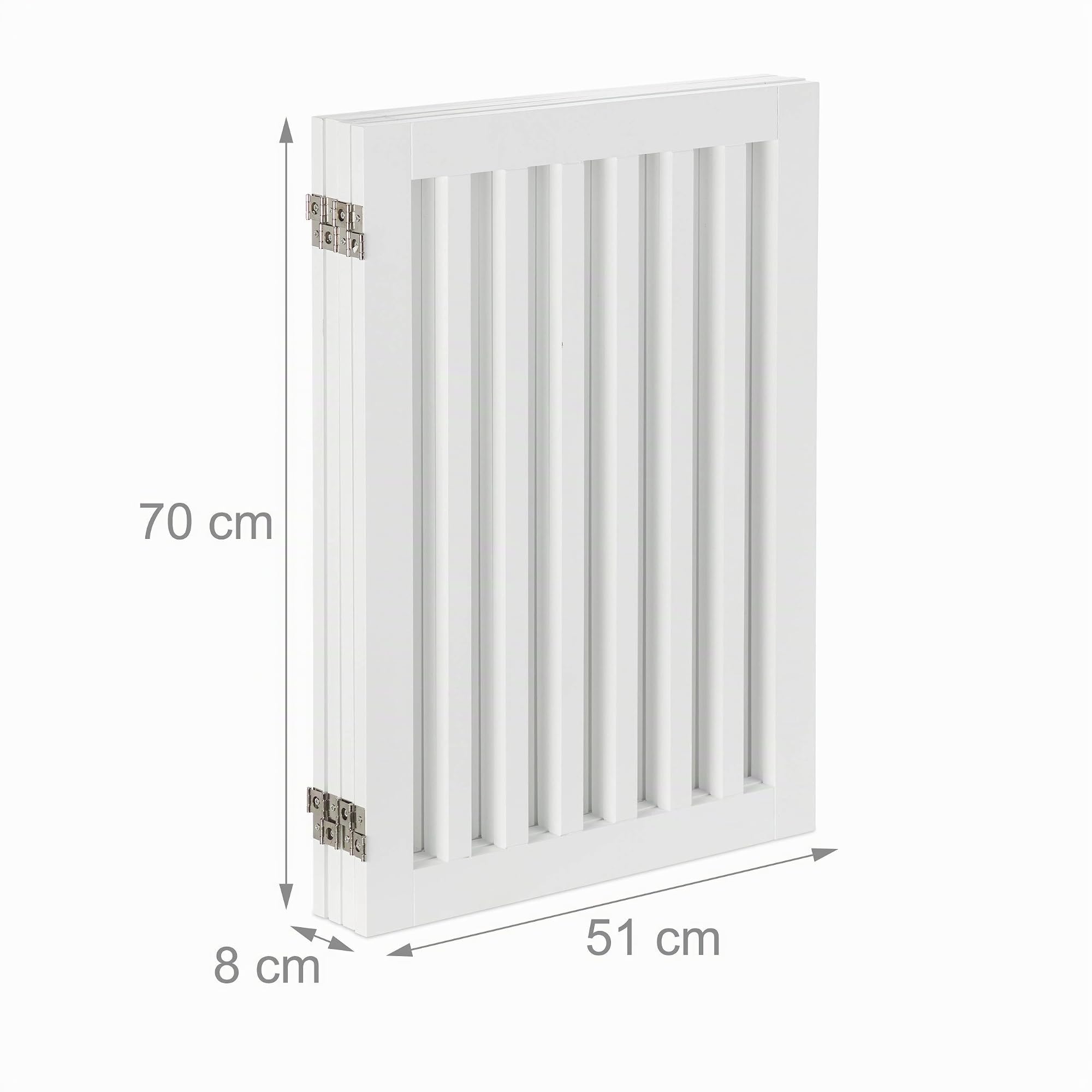 Relaxdays Griglia di Sicurezza per Cani, Regolabile, Divisorio per Bambini, Camino & Stufa, MDF, 70x206,5 cm, Bianco