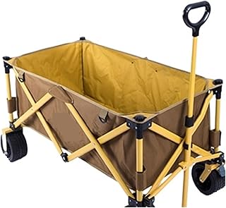 Wheelbarrow Car Camping Portable Folding Trolley Outdoor Picnic Off-Road Wheel Camping Wagon Shopping Cart Hand Truck Hand Cart Garden Cart Portable (Color : Yellow Big)