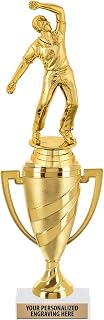 Cricket Trophy, 11" Gold Cup Cricket Bowler Trophies with Engraving Included