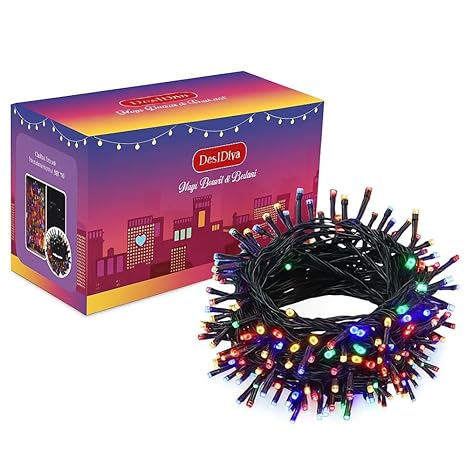 Desidiya ® Plastic 12 Meter LED Decorative String Fairy Rice Lights for Home Decoration Indoor and Outdoor Decoration Lights, Festival, Party, Garden, Wedding (Multicolor)(Pack of 1)