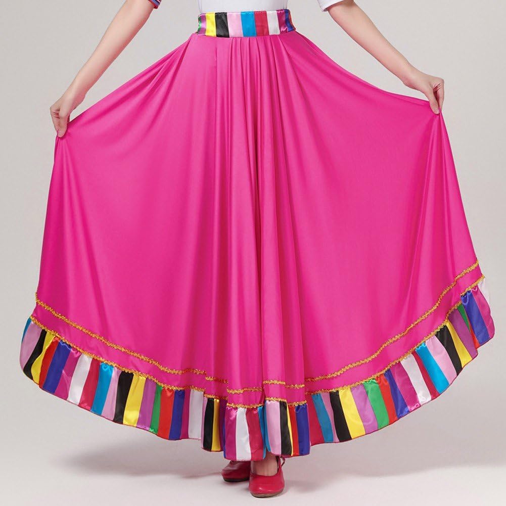 Gonna Ballo in Stile Messicano Gonna Grande Altalena Gonna Colorata di Flamenco Spagnolo Costume Danzatrice del Ventre per Spettacoli di Danza Popolare Messicana