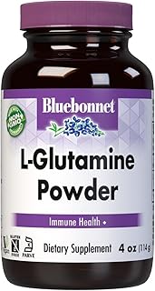 Bluebonnet Nutrition L-Glutamine Powder 5000mg, Supports Immune Function*, Nitrogen Transporter*, Soy-Free, Gluten-Free, Non-GMO, Kosher Certified, Vegan, 4 oz Bottle, 23 Servings