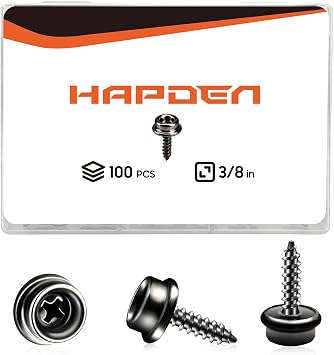 Boat Canvas Snaps, Marine Snaps Stainless Steel, Boat Cover Snaps Stainless Steel Kit With 3/8 Inch Socket Snap Screw 100pcs Black