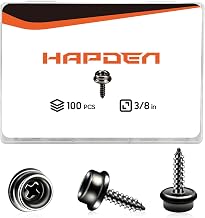 Boat Canvas Snaps, Marine Snaps Stainless Steel, Boat Cover Snaps Stainless Steel Kit With 3/8 Inch Socket Snap Screw (100pcs Black)