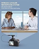 Vista 4 de ttstar Sistema de micrófono inalámbrico con transmisores duales y receptor, juego de micrófono lavalier/auriculares recargable con cuerpo