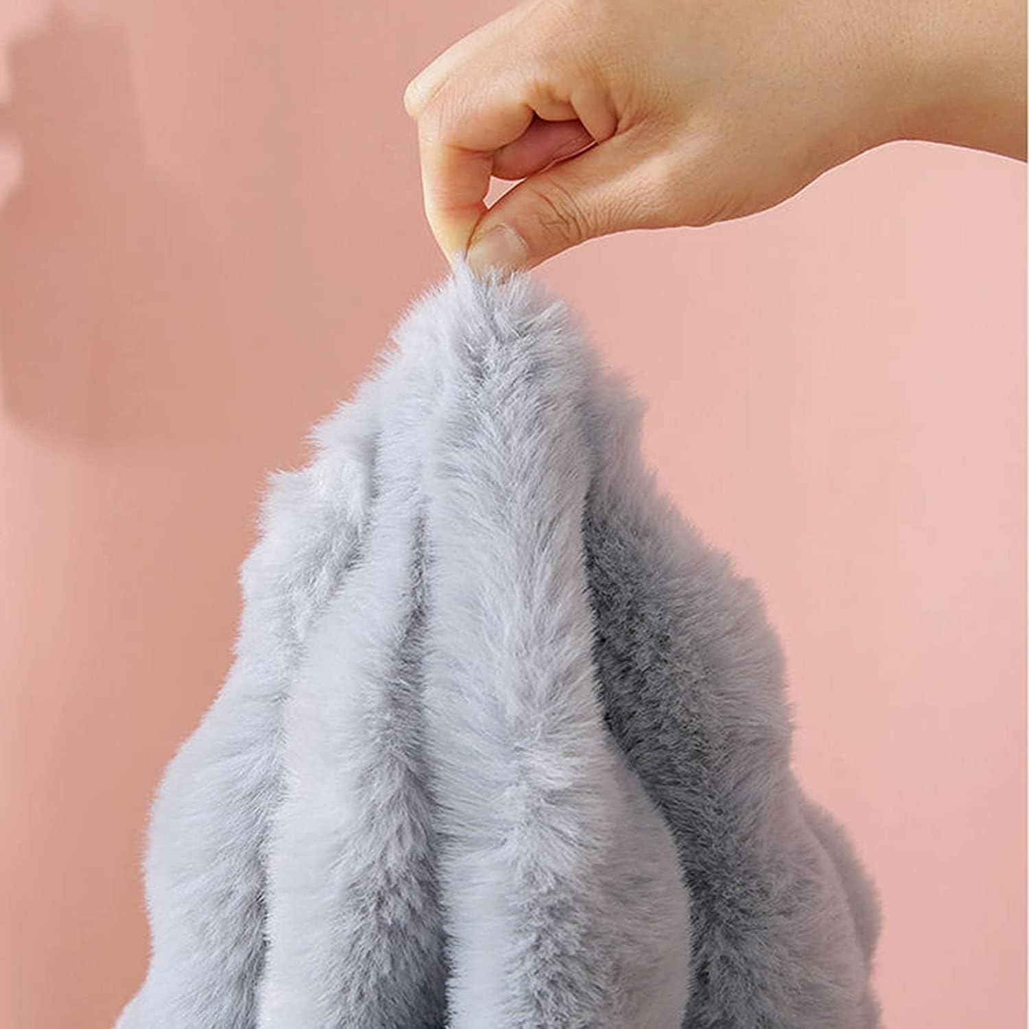 Faux Rabbit Fur Headboard Slipcover – Plush Dustproof Cover For Queen, King, Full Beds, Easy Fit, Creamy White, 200cm/78.7in