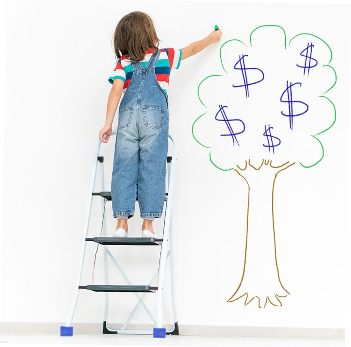 8pcs Blue Rubber Ladder Foot Cover Mats Anti-Skid Heavy Duty Ladder Cushion Pads 61x61x17mm Protection Accessories for Home and Work Use