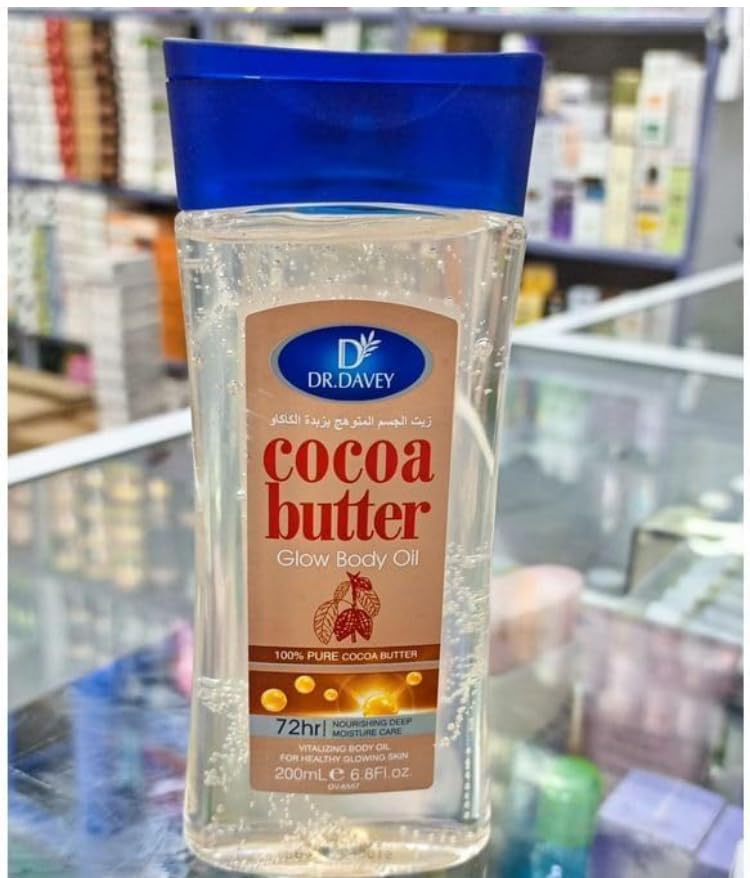 D'r. Davey Cocoa Butter Glow Body Oil, 100% Pure, 200 ml