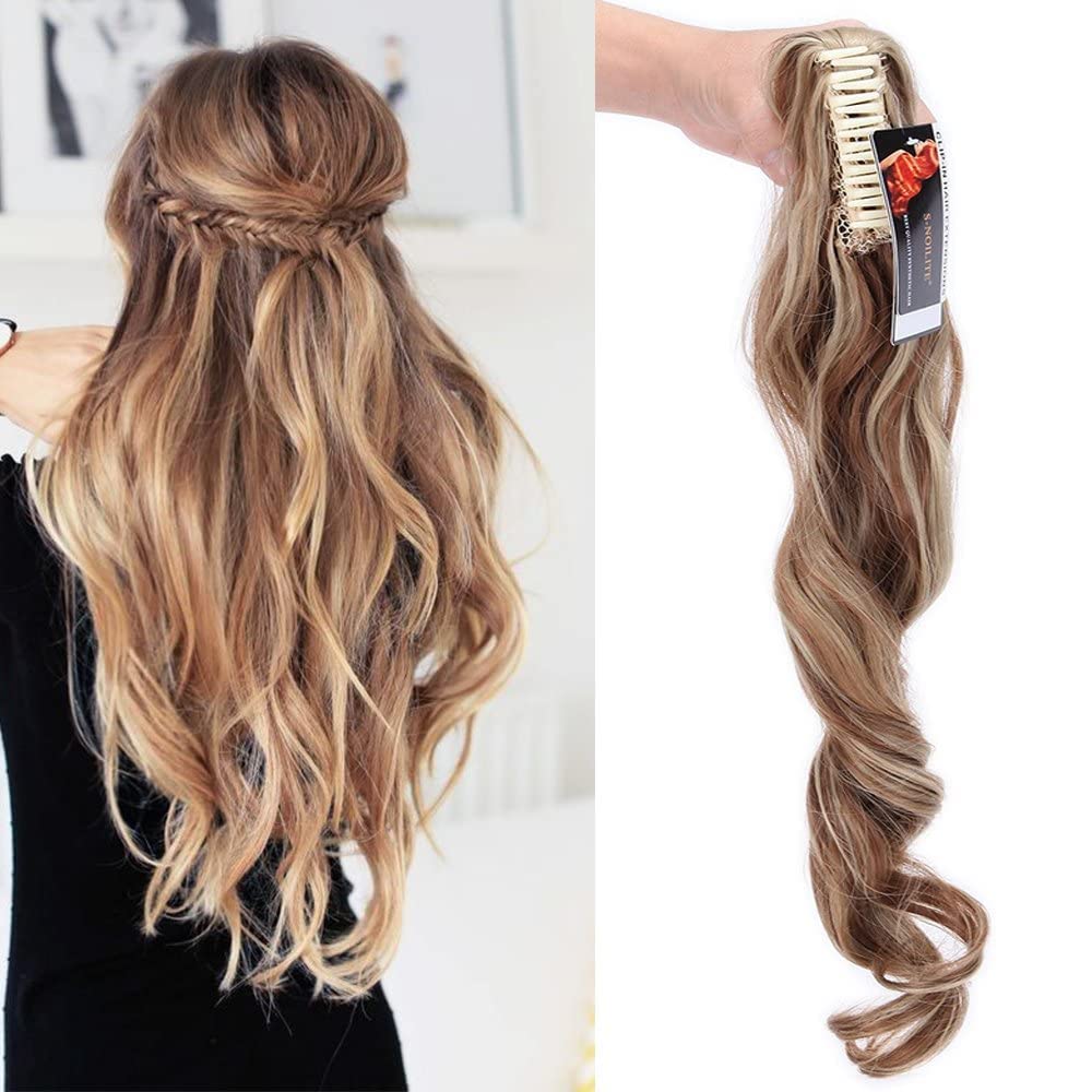 Elailite Clip in Extensions Pferdeschwanz Haarteil Gewellt Ponytail