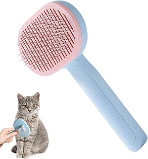 Escovas para gatos de interior | Escova de limpeza para gatos autolimpante, escova de limpeza com um clique para gatos de pelo longo ou curto, pente para gatos para massagem de gatinhos, coelhos, remove tapetes, emaranhados e pelos soltos Pengzi
