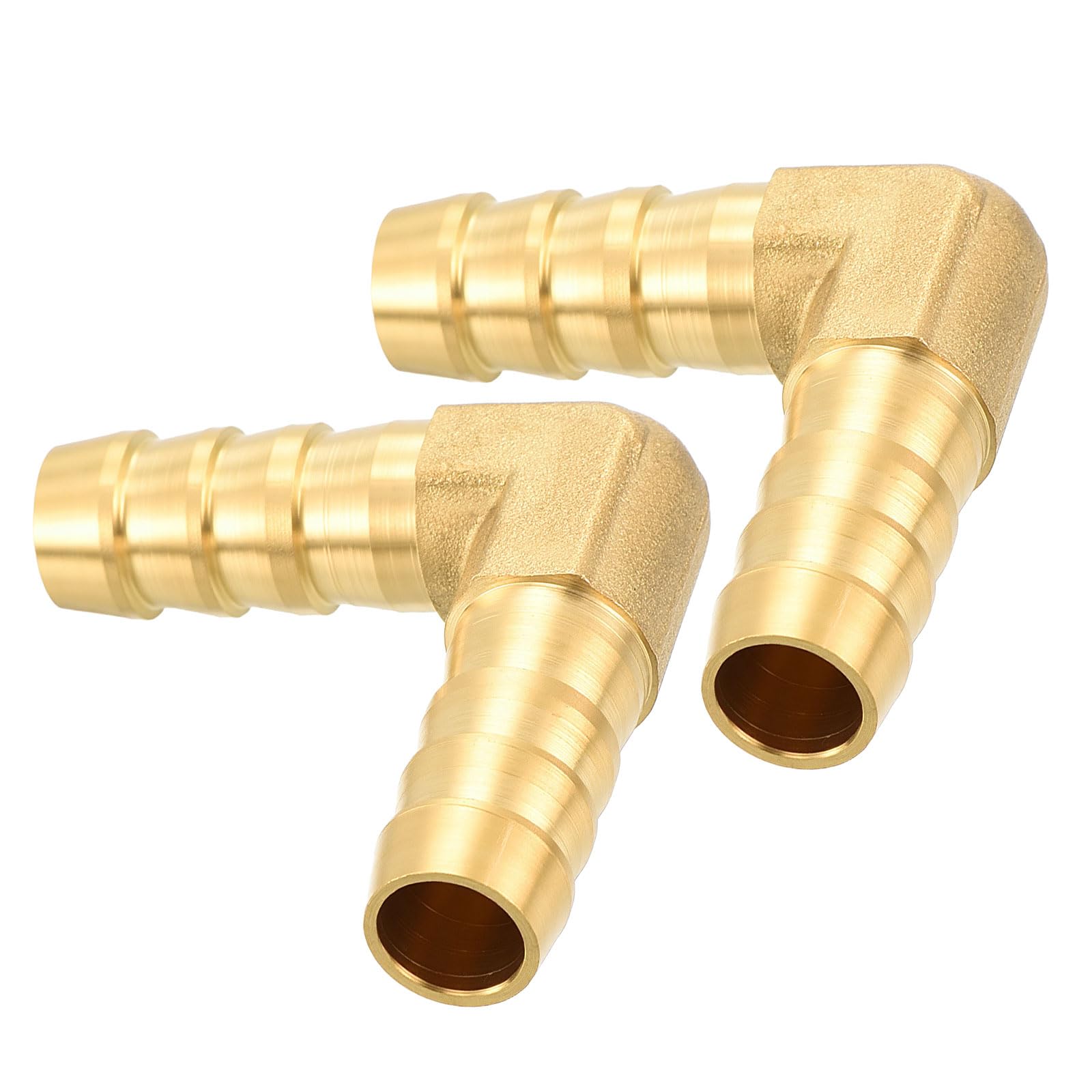 Kozelo Pack of 2 Solid Brass Hose Barb Fittings 3/8"(10mm) Hose Barb to 3/8"(10mm) Fittings for Home Machines, Massage Bathtubs, and Irrigation Systems