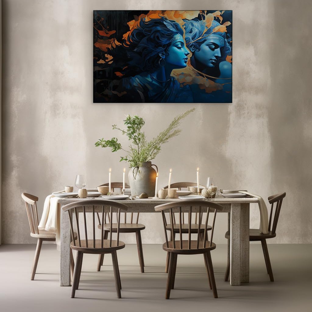 Art Wall: Mesmerizing Abstract Portrait Of a Woman, Exploring Duality Through Color and Composition. Interior Art, Canvas Art Wall, Arts Wall Decoration, Office Art. Size: 69x46 cm (27x18 inch)