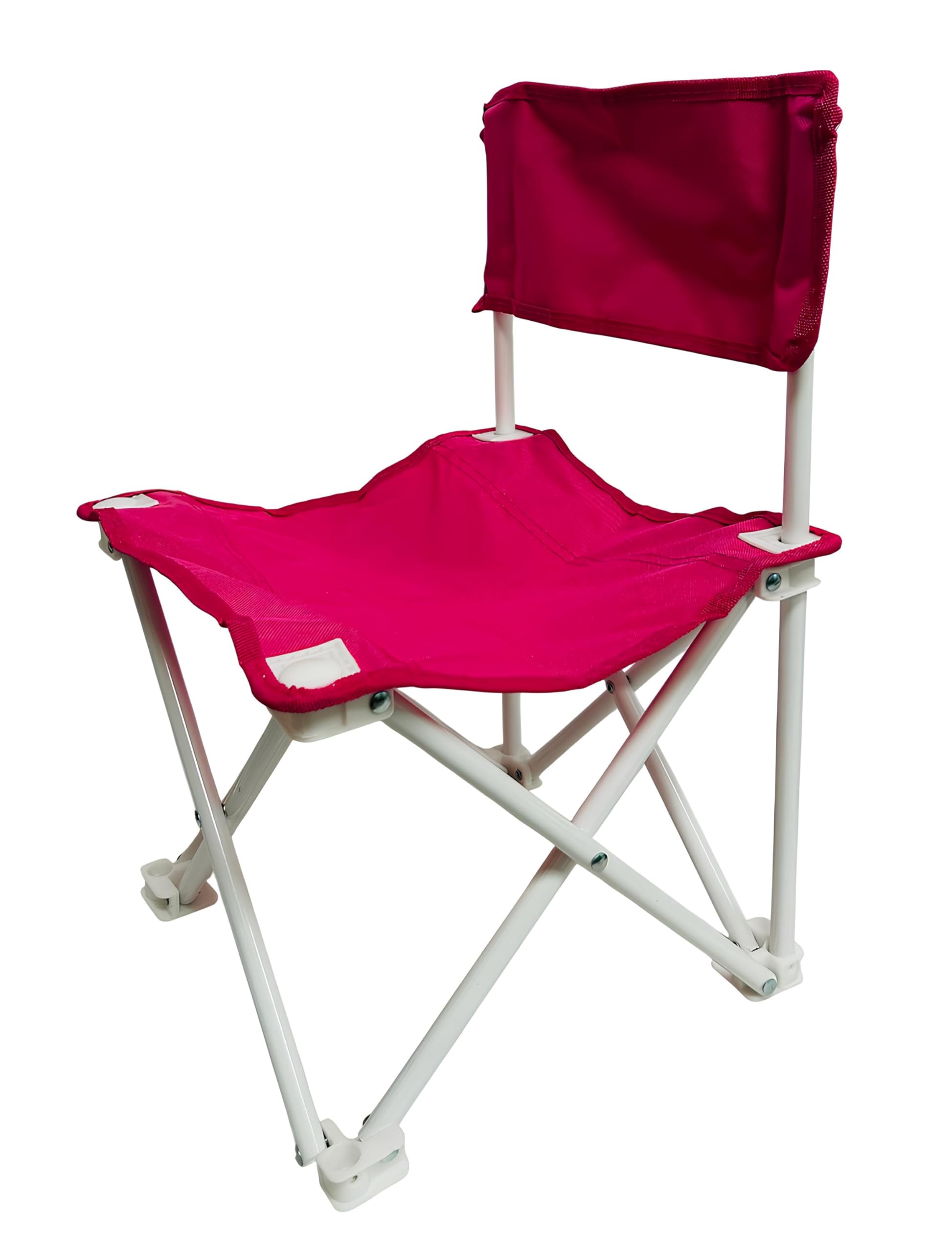 Sedia per Bambini Poltrona Bambini Sediolina Sedia in Metallo Qualità Top Seggiolina Bimbi Pieghevole Trasportabile con Sacca da Trasporto Sediolina Sedia Bambini Poltroncina (ROSA)